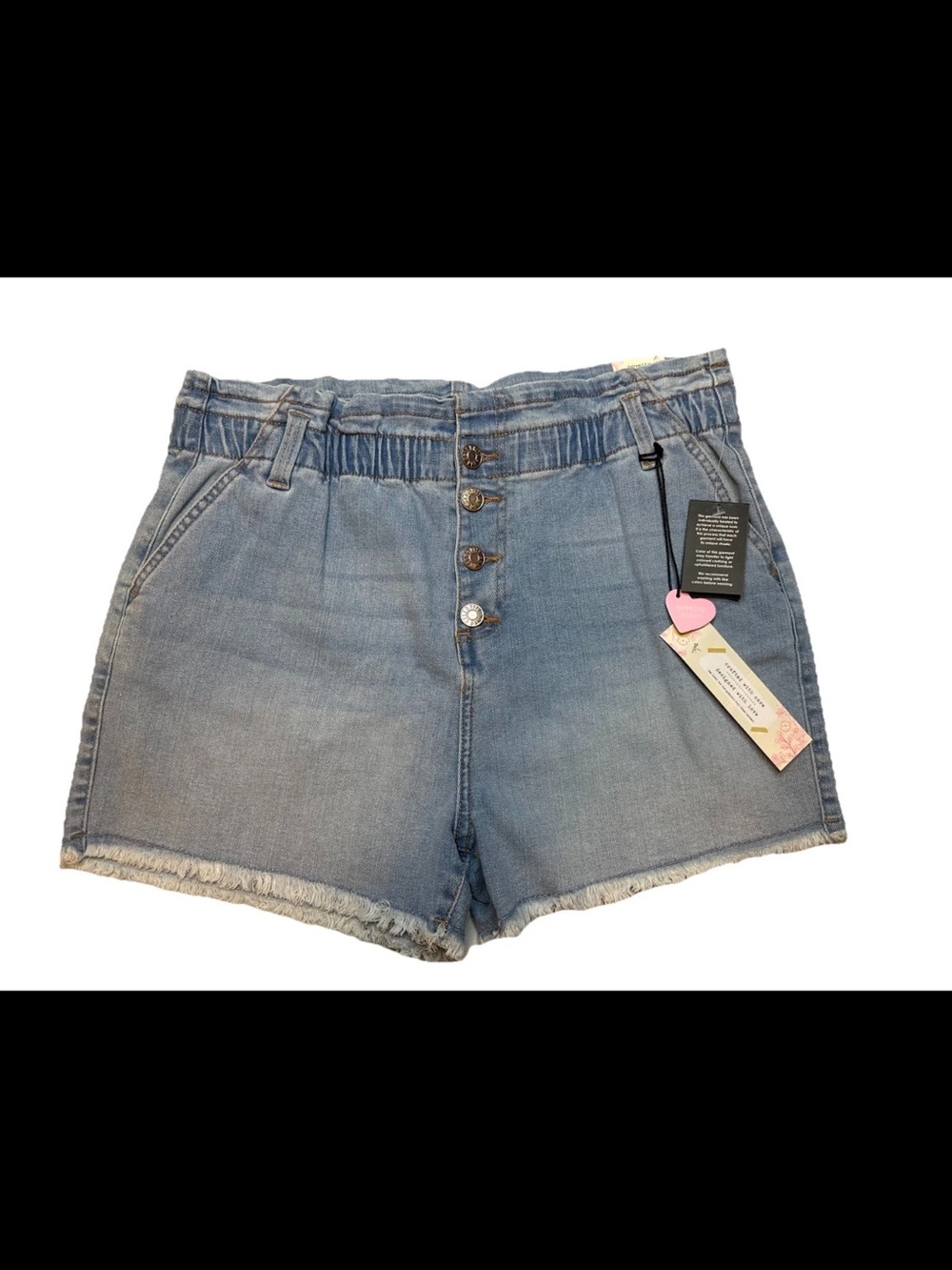 NWT Celebrity Pink Girls Zuzu High Rise Paperbag Shorts Indigo Size 18 Girls PL
